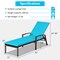 Costway 2PCS Patio Rattan Lounge Chair Chaise Recliner Back Adjustable Cushion